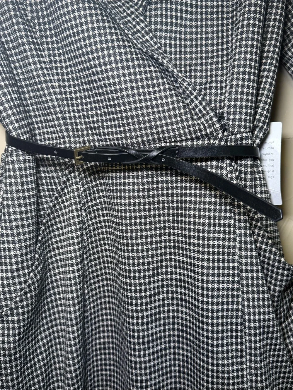 NWT Max Studio Checked Midi Blazer Dress Faux Wrap Long Sleeve Belted Business - Picture 7 of 15